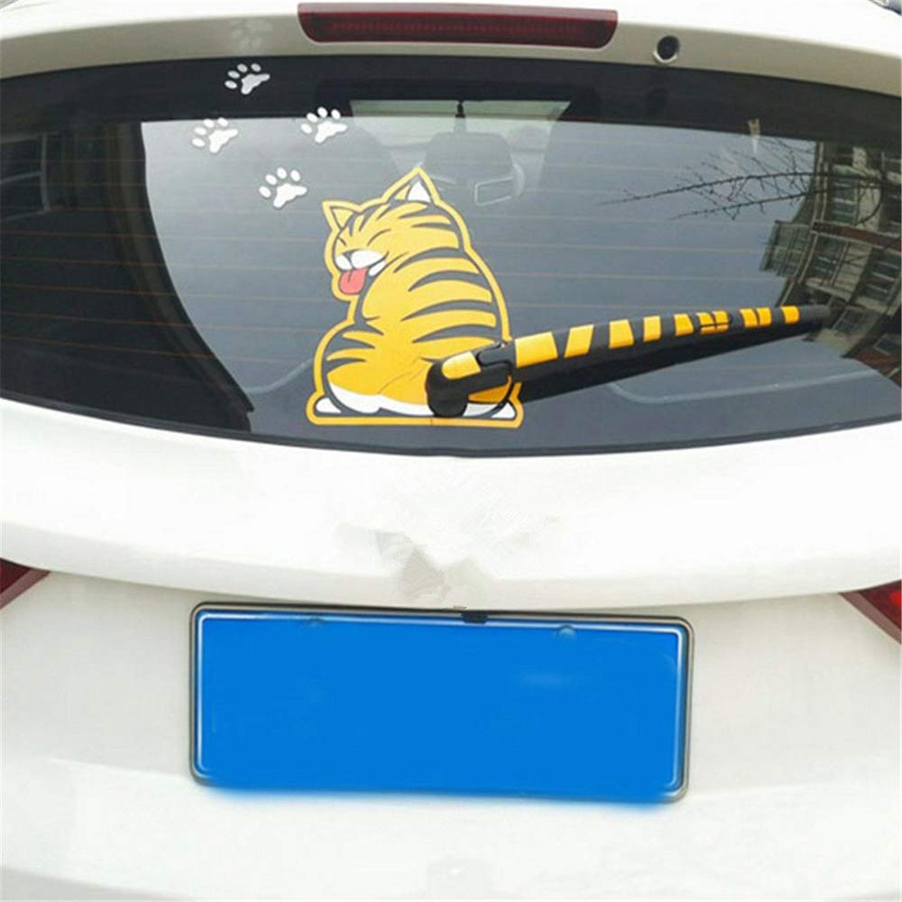 giftcity Car Decal-1X Funny Cat Vinyl Decal Sticker, Rear Window
