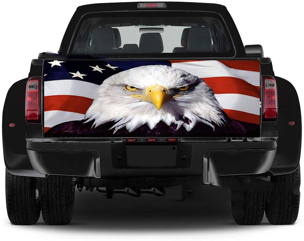 Practlsol Car Decals- 1 Pcs American Flag Eagle Decal -Rear Window