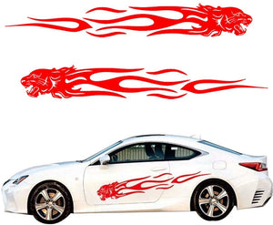 Car Decals Cheetah Flame Car Decal Stickers Auto Graphics Vinyl Sticker Car Body Decal for Car/Truck/SUV/Jeep - Fochutech