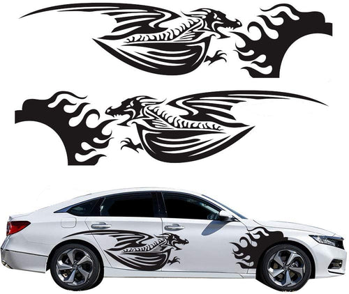 Car Decals Dragon Graphics Car Decal Sticker Auto Vinyl Sticker Car Body Decal for Car/Truck/SUV/Jeep(Black) - Fochutech